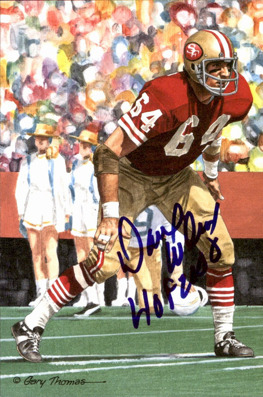 Dave Wilcox 49ers HOF Autographed Goal Line Art GLAC Postcard JSA