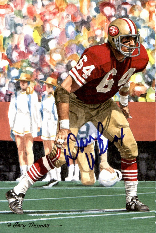 Dave Wilcox 49ers HOF Autographed Goal Line Art GLAC Postcard JSA