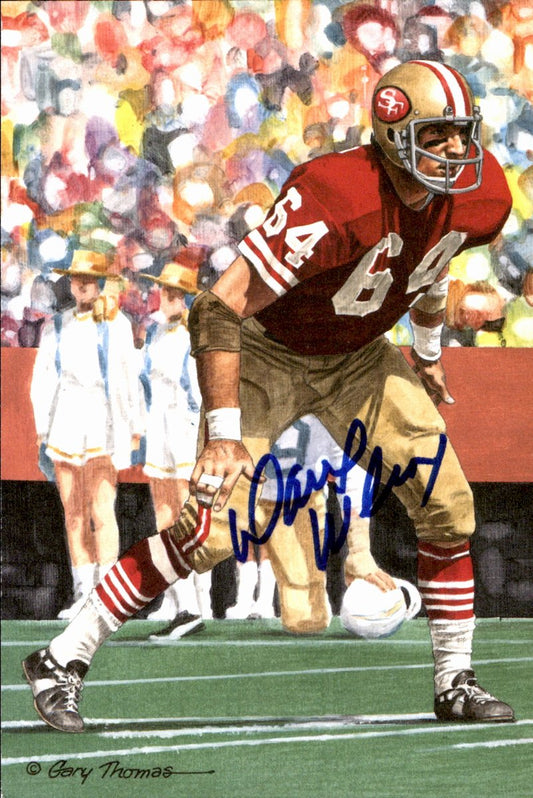 Dave Wilcox 49ers HOF Autographed Goal Line Art GLAC Postcard JSA
