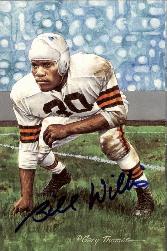 Bill Willis Browns HOF Autographed Goal Line Art GLAC Postcard JSA