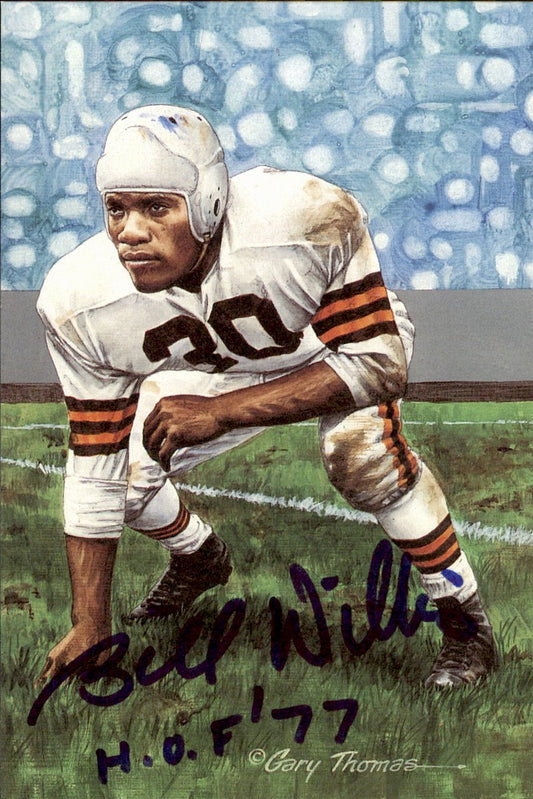 Bill Willis Browns HOF Autographed Goal Line Art GLAC Postcard JSA