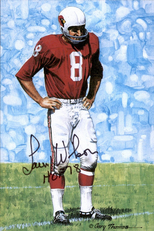 Larry Wilson Cardinals HOF Autographed Goal Line Art GLAC Postcard JSA