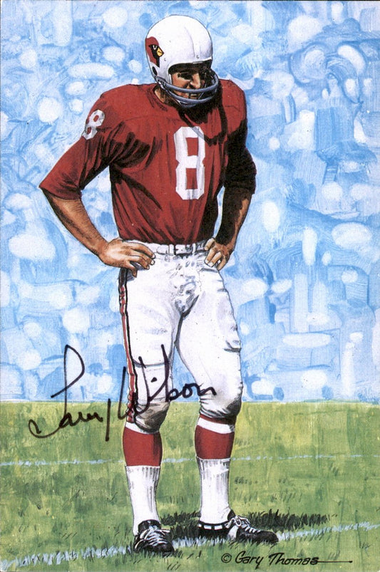 Larry Wilson Cardinals HOF Autographed Goal Line Art GLAC Postcard JSA