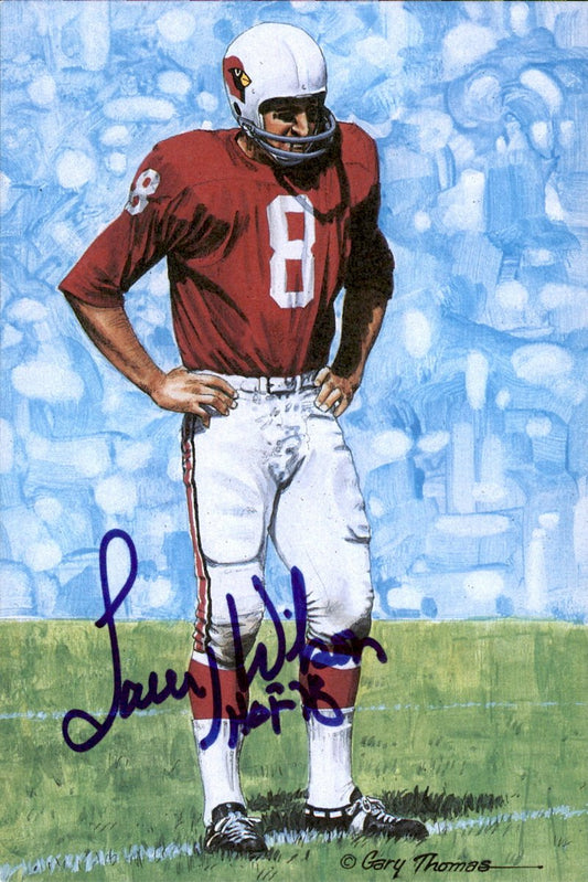 Larry Wilson Cardinals HOF Autographed Goal Line Art GLAC Postcard JSA