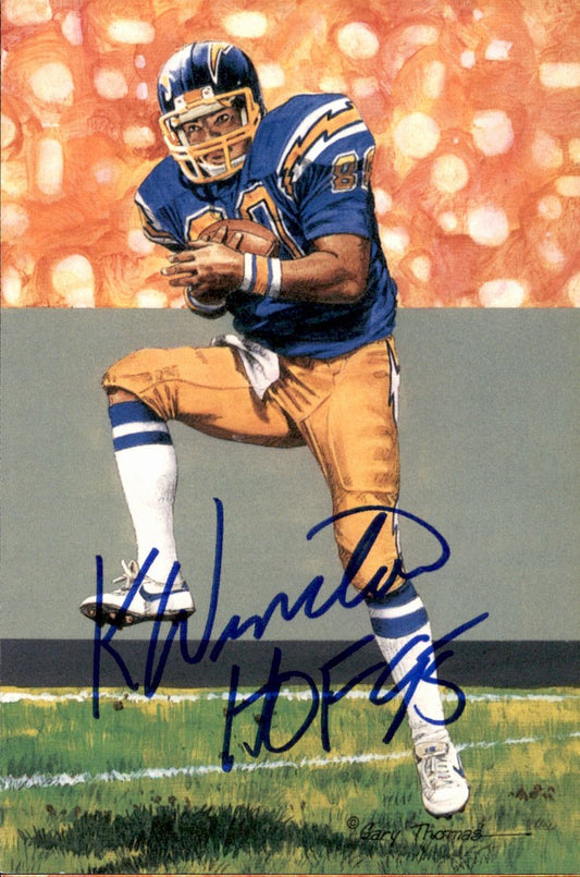 Kellen Winslow Chargers HOF Autographed Goal Line Art GLAC Postcard JSA