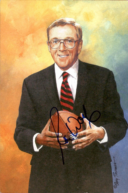 Ron Wolf Packers HOF Autographed Goal Line Art GLAC Postcard JSA