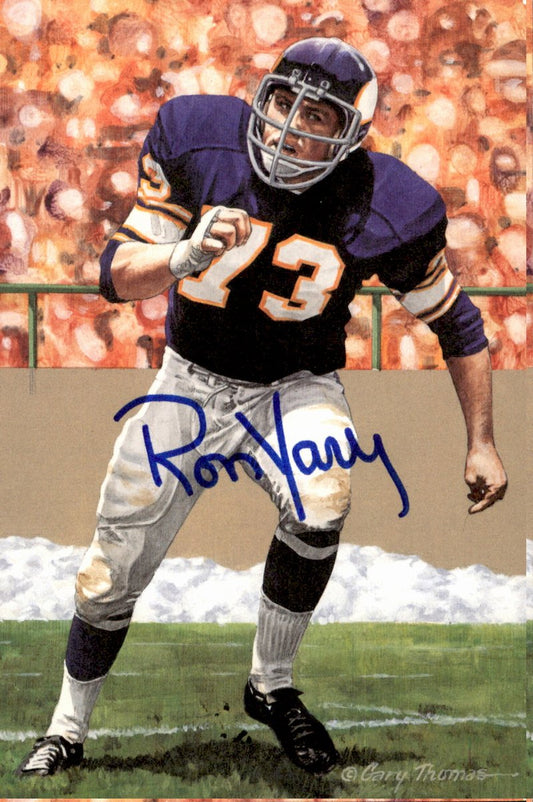 Ron Yary Vikings HOF Autographed Goal Line Art GLAC Postcard JSA