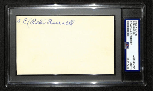 Reb Russell Signed/Autographed 3x5 Index Card Chicago White Sox PSA/DNA 199300