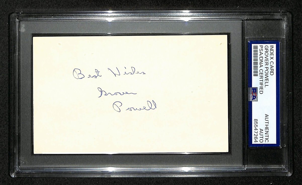 Grover Powell Signed/Inscribed 3x5 Index Card New York Mets PSA/DNA 199303