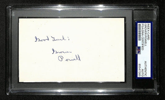 Grover Powell Signed/Inscribed 3x5 Index Card New York Mets PSA/DNA 199304