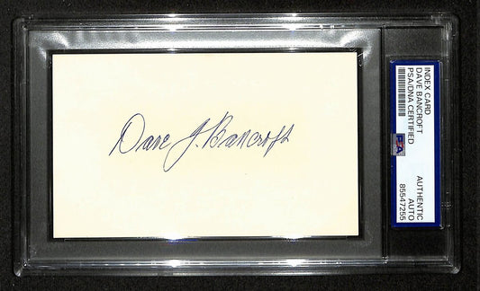 Dave Bancroft HOF Signed/Autographed 3x5 Index Card Phillies PSA/DNA 199308