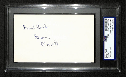 Grover Powell Signed/Inscribed 3x5 Index Card New York Mets PSA/DNA 199306