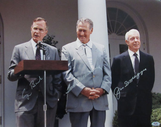 Williams/DiMaggio/Bush Multi-Signed/Autographed 16x20 Photo PSA/DNA 199544