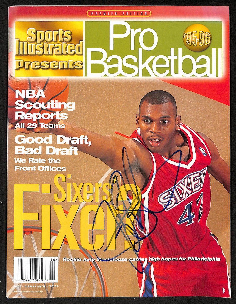 Jerry Stackhouse Signed/Auto 1995-96 Pro Basetball Magazine Newsstand JSA 199392