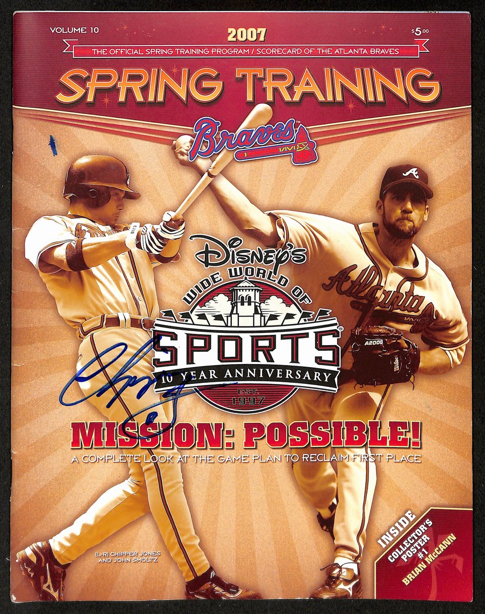 Chipper Jones HOF Signed/Auto Braves 2007 Spring Training Program JSA 199395