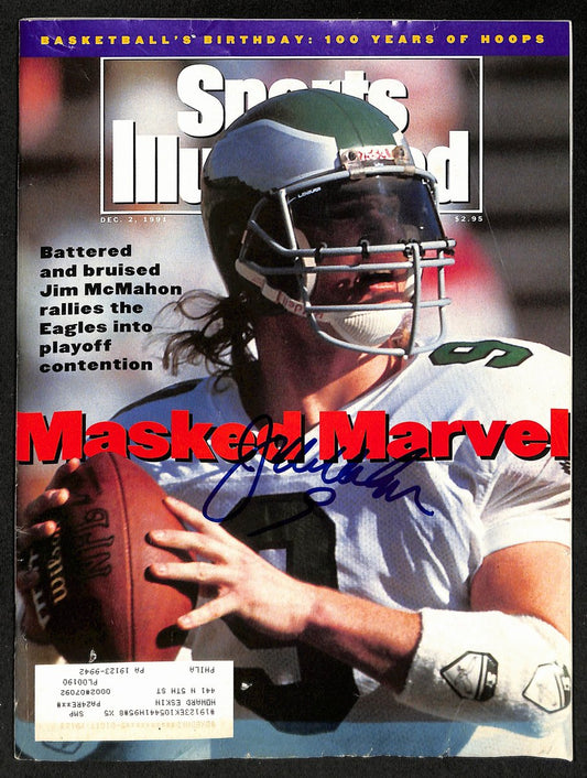 Jim McManon Signed/Auto 12/2/1991 Sports Illustrated Magazine Eagles JSA 199401