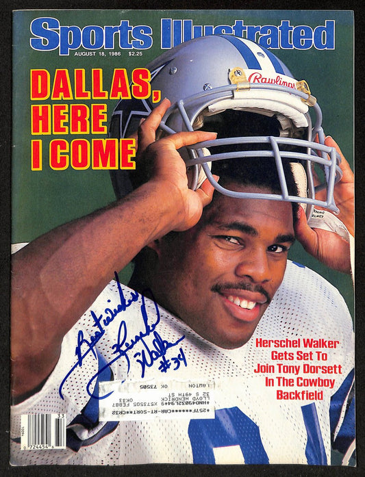 Herschel Walker Signed/Inscr 8/18/1986 Sports Illustrated Magazine JSA 199414