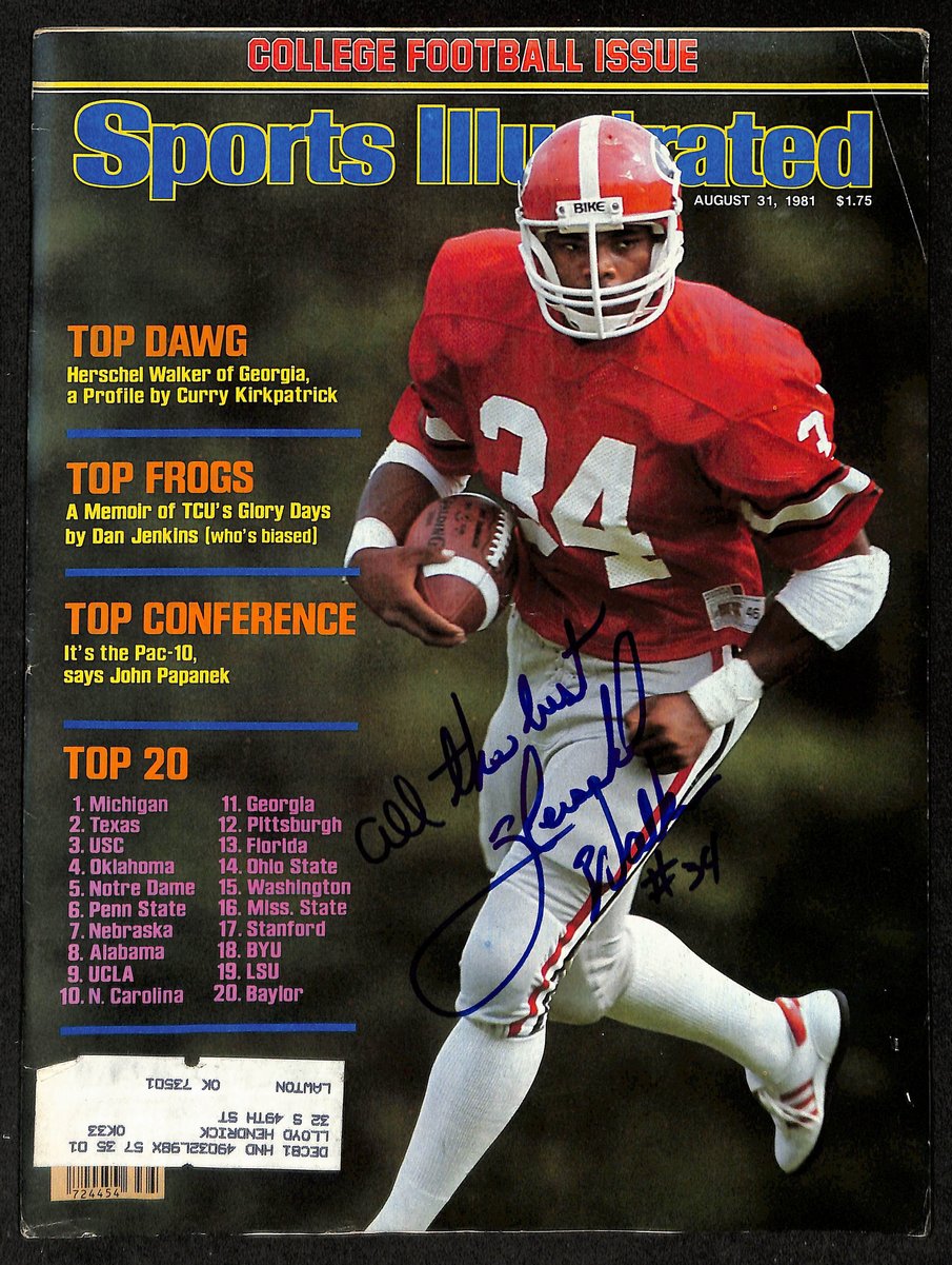 Herschel Walker Signed/Inscr 8/31/1981 Sports Illustrated Magazine JSA 199415