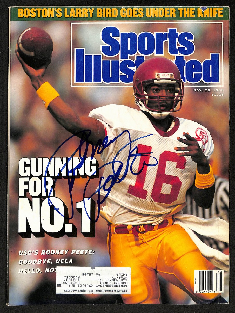 Rodney Peete Signed/Auto 11/28/1988 Sports Illustrated Magazine USC JSA 199419
