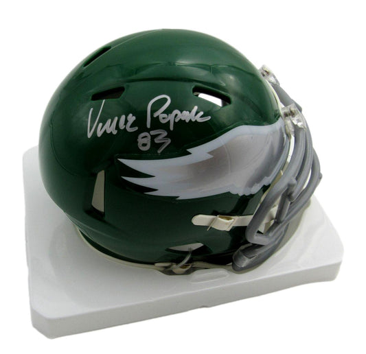 Vince Papale Eagles Signed/Autographed Green Mini Football Helmet Beckett 199607