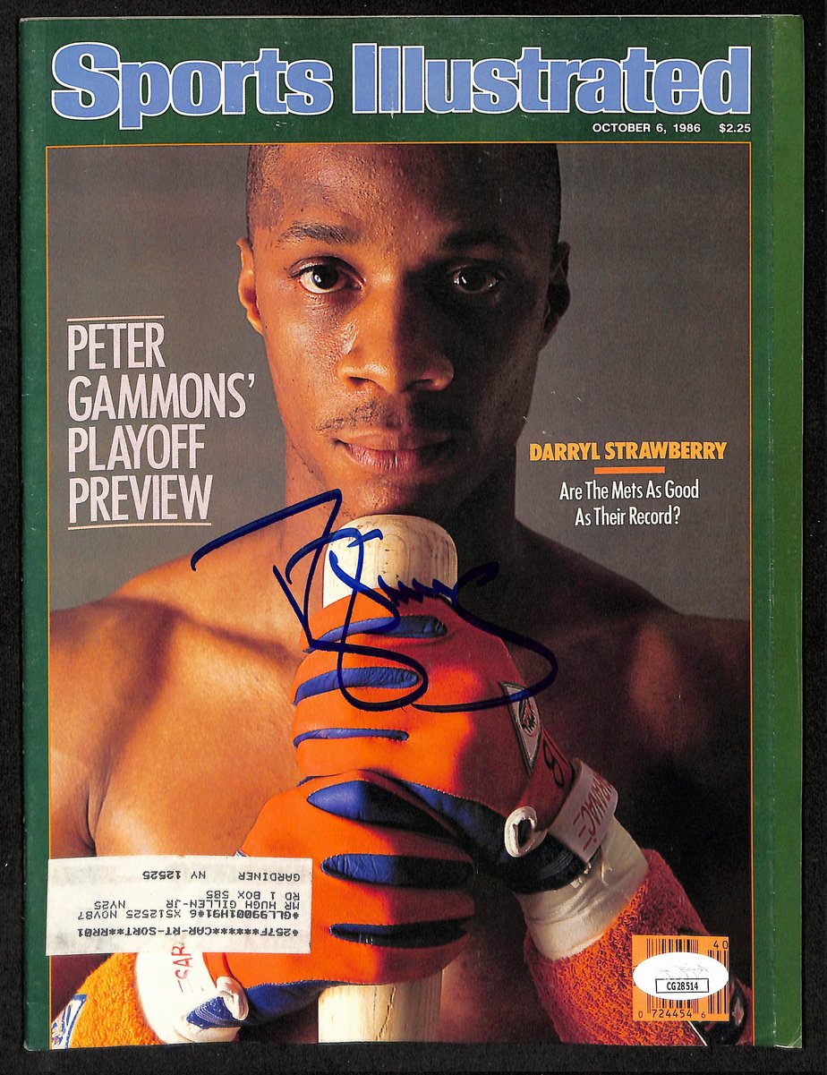 Darryl Strawberry Signed/Auto 10/6/1986 Sports Illustrated Magazine JSA 197888