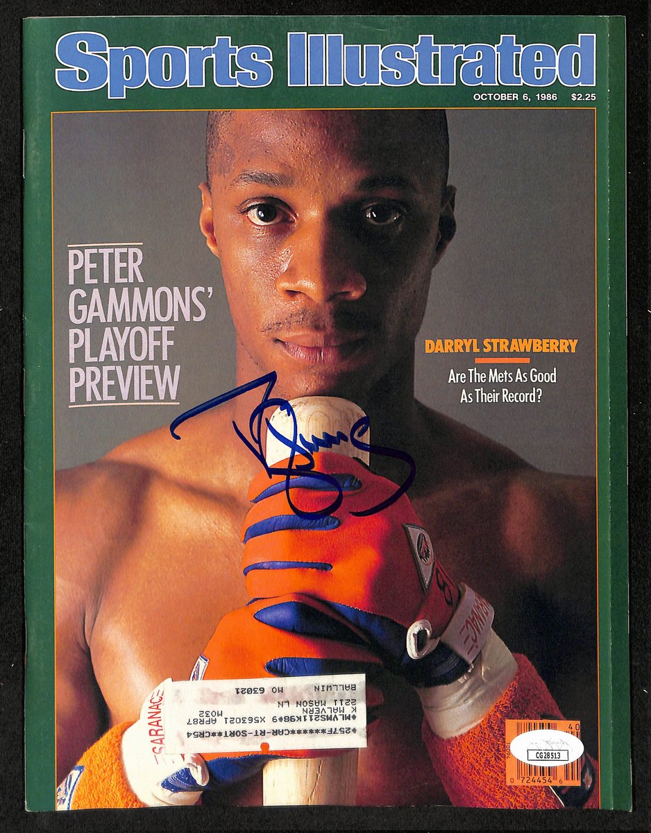 Darryl Strawberry Signed/Auto 10/6/1986 Sports Illustrated Magazine JSA 197889