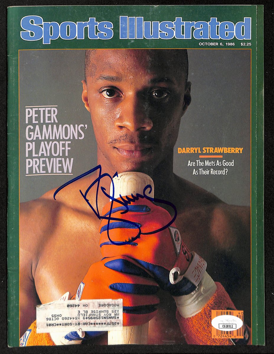 Darryl Strawberry Signed/Auto 10/6/1986 Sports Illustrated Magazine JSA 197890