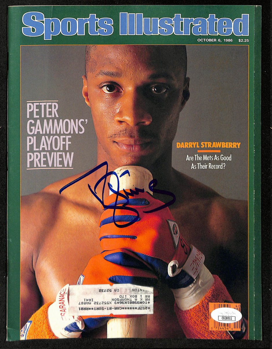 Darryl Strawberry Signed/Auto 10/6/1986 Sports Illustrated Magazine JSA 197891