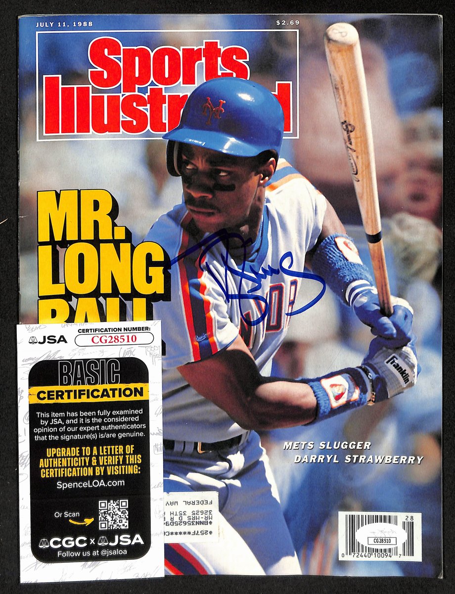 Darryl Strawberry Signed/Auto 7/11/1988 Sports Illustrated Magazine JSA 197892