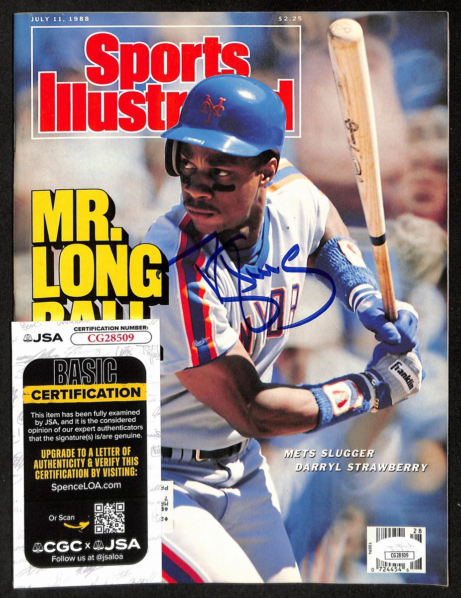 Darryl Strawberry Signed/Auto 7/11/1988 Sports Illustrated Magazine JSA 197893