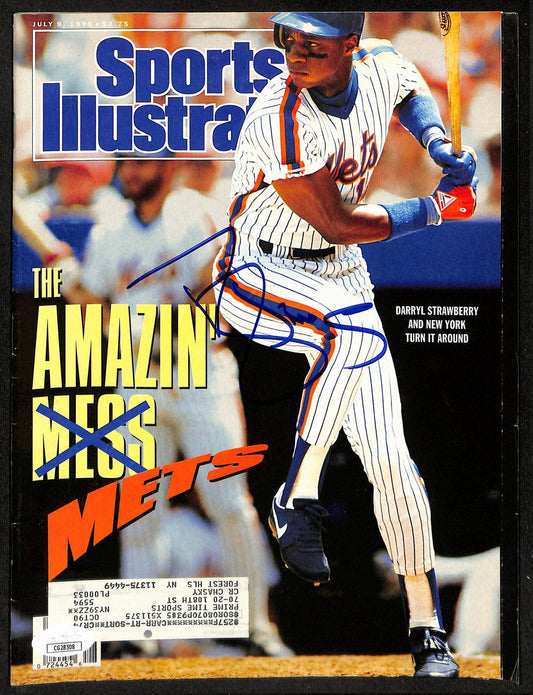 Darryl Strawberry Signed/Auto 7/9/1990 Sports Illustrated Magazine JSA 197894
