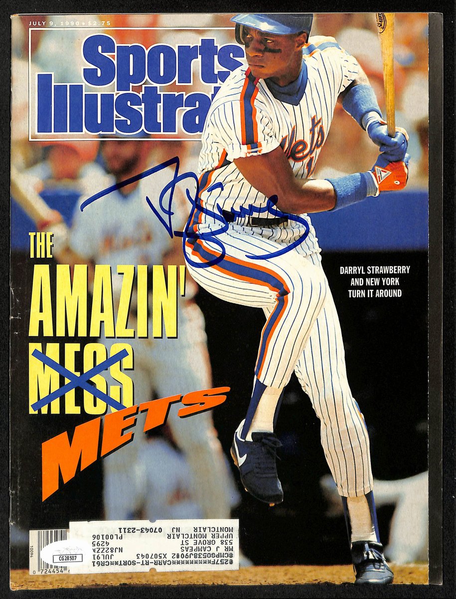 Darryl Strawberry Signed/Auto 7/9/1990 Sports Illustrated Magazine JSA 197895