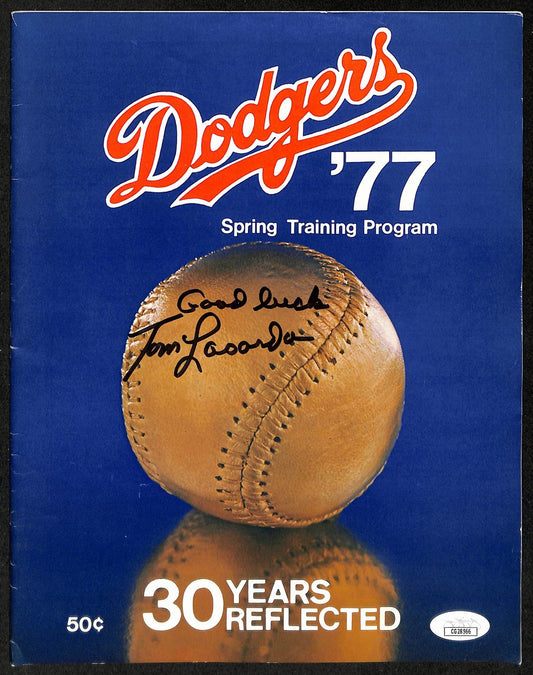 Tom Lasorda HOF Signed/Inscribed 1977 Dodgers Spring Training Program JSA 197985