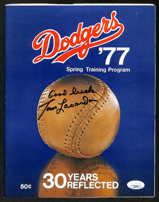 Tom Lasorda HOF Signed/Inscribed 1977 Dodgers Spring Training Program JSA 197987