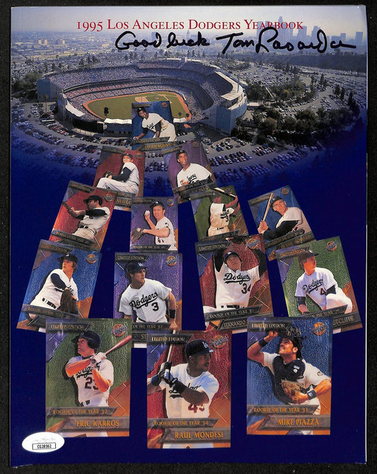 Tom Lasorda HOF Signed/Inscribed 1995 Los Angeles Dodgers Yearbook JSA 197989