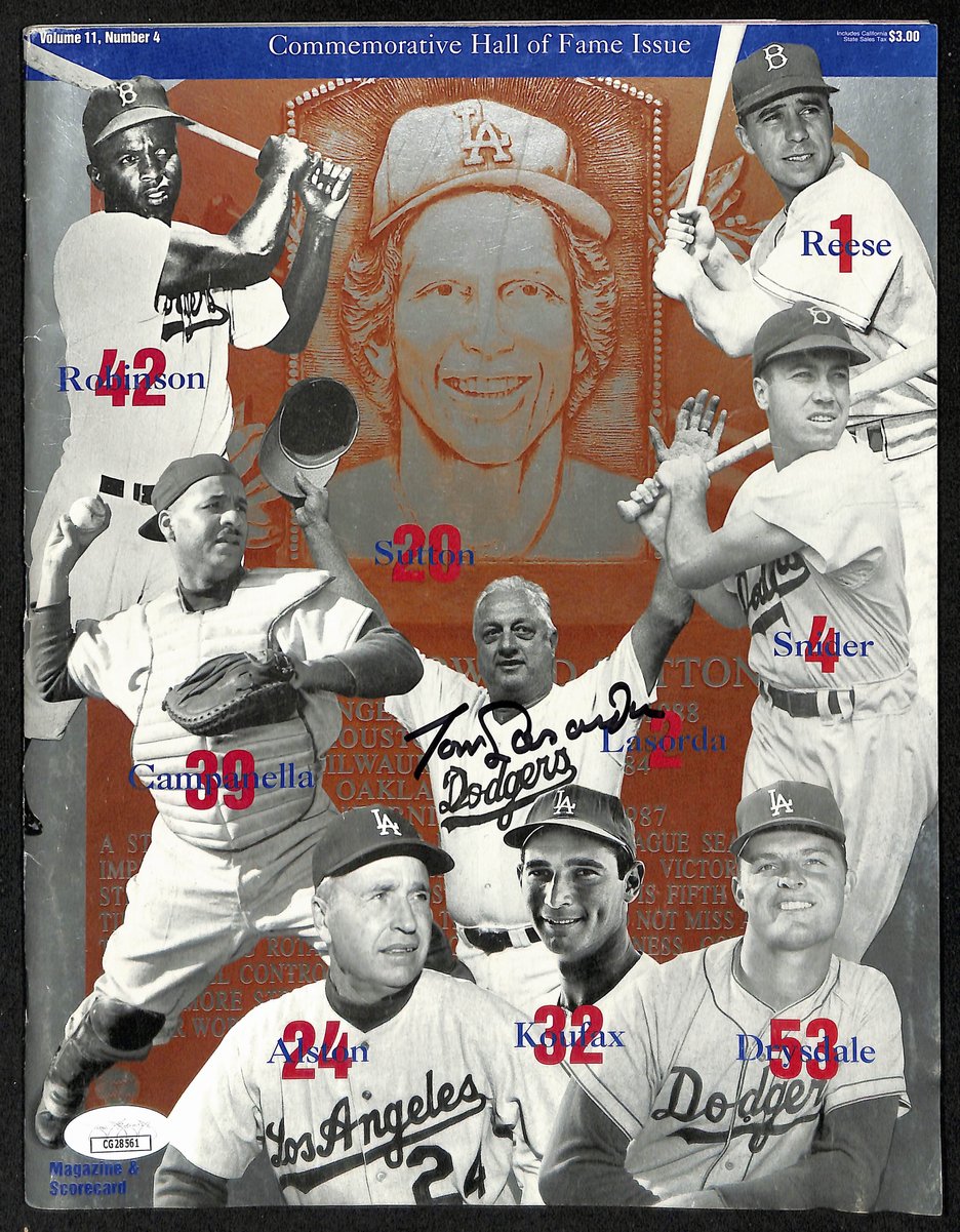 Tom Lasorda HOF Signed/Autographed 1998 Los Angeles Dodgers Program JSA 197990