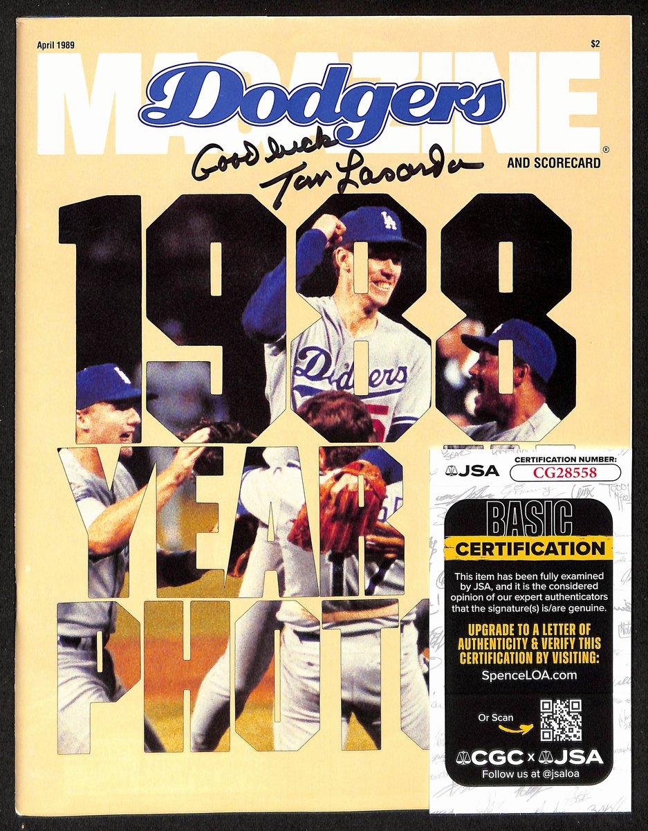 Tom Lasorda HOF Signed/Inscribed 1989 Los Angeles Dodgers Program JSA 197993