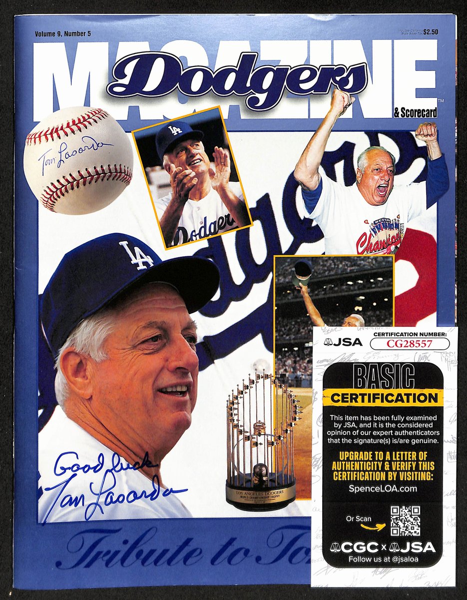 Tom Lasorda HOF Signed/Inscribed 1996 Los Angeles Dodgers Program JSA 197994