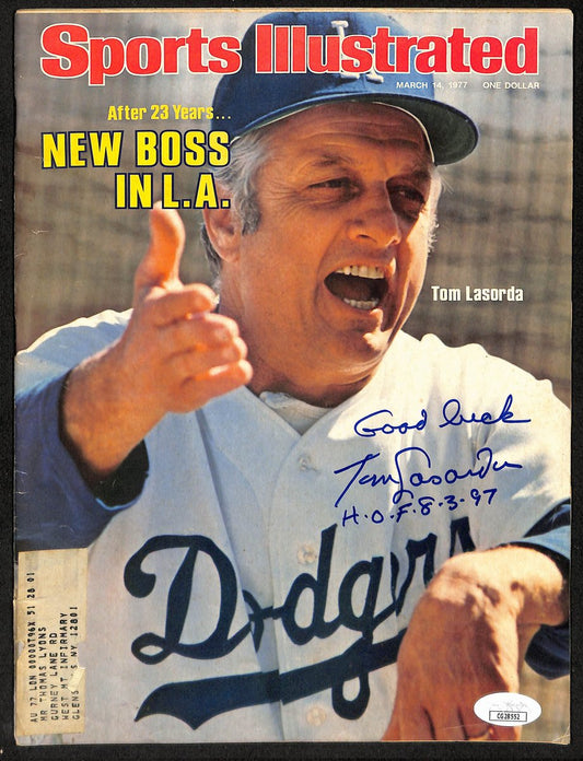 Tom Lasorda HOF Signed/Inscr 3/14/1977 Sports Illustrated Magazine JSA 197999