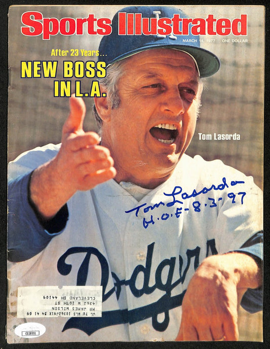 Tom Lasorda HOF Signed/Inscr 3/14/1977 Sports Illustrated Magazine JSA 198000