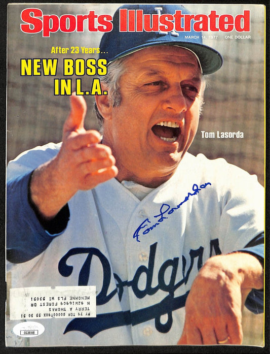 Tom Lasorda HOF Signed/Auto 3/14/1977 Sports Illustrated Magazine JSA 198003