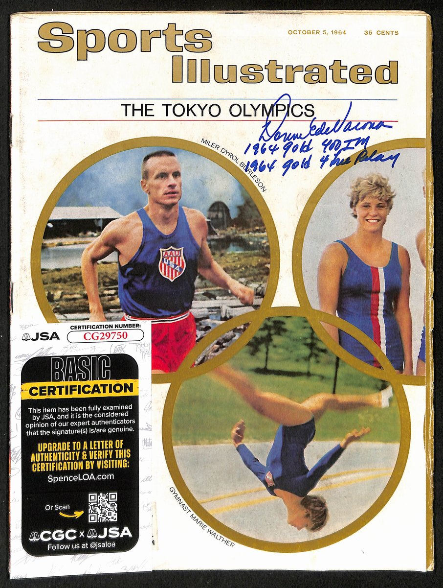 Donna DeVarona/Don Schollander Signed 10/5/1964 Sports Illustrated Magazine JSA