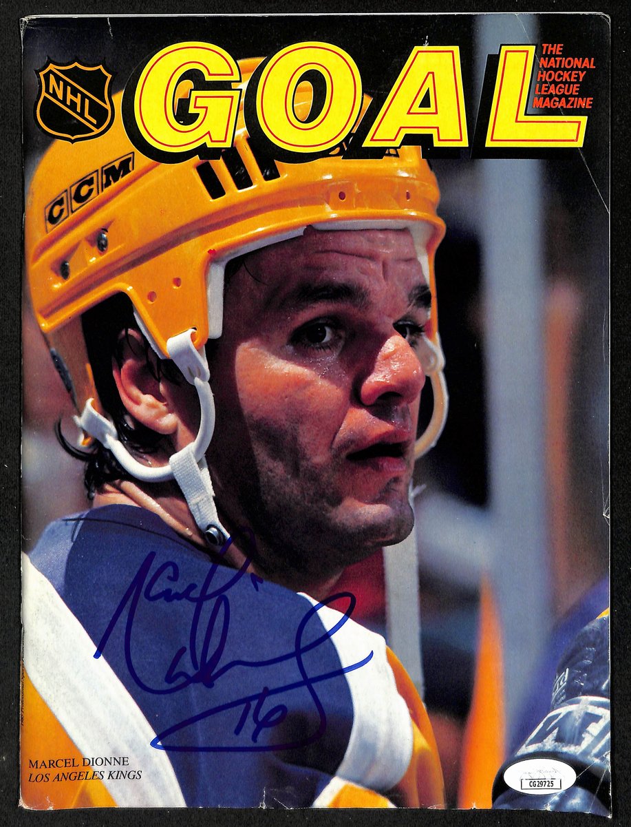 Marcel Dionne HOF Signed/Auto 11/2/1985 GOAL Hockey Program Kings JSA 198021