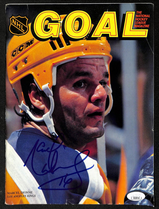 Marcel Dionne HOF Signed/Auto 11/2/1985 GOAL Hockey Program Kings JSA 198021