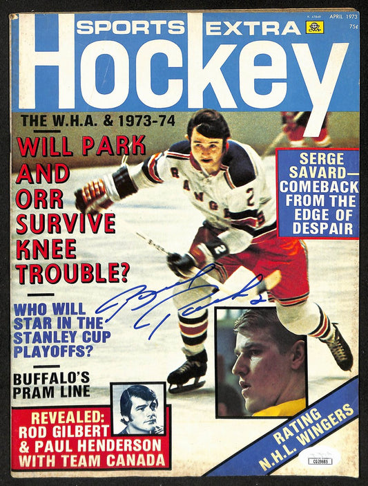 Brad Park HOF Signed/Auto April 1973 HOCKEY Magazine NY Rangers JSA 198061