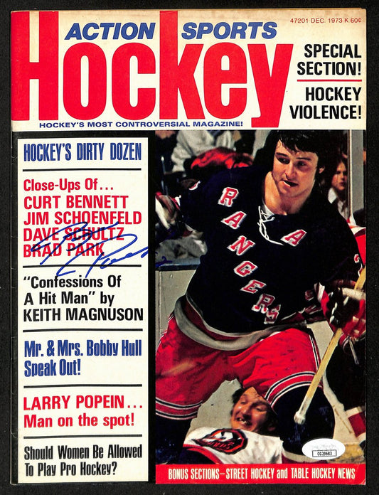 Brad Park HOF Signed/Auto Dec 1973 HOCKEY Magazine NY Rangers JSA 198063