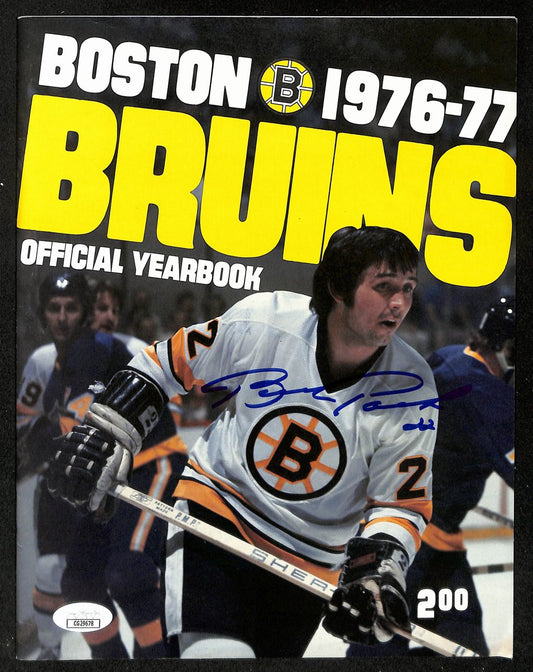 Brad Park HOF Signed/Autographed 1976-77 Boston Bruins Yearbook JSA 198068