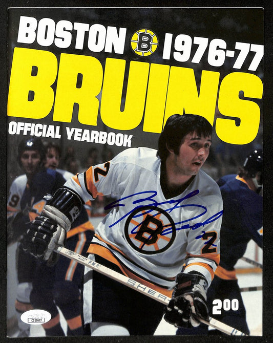 Brad Park HOF Signed/Autographed 1976-77 Boston Bruins Yearbook JSA 198069