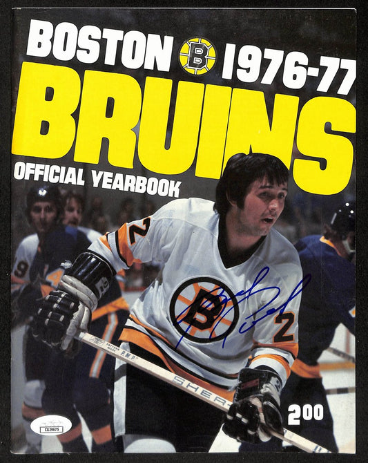 Brad Park HOF Signed/Autographed 1976-77 Boston Bruins Yearbook JSA 198071