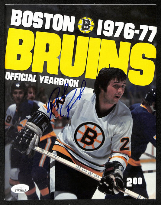 Brad Park HOF Signed/Autographed 1976-77 Boston Bruins Yearbook JSA 198072